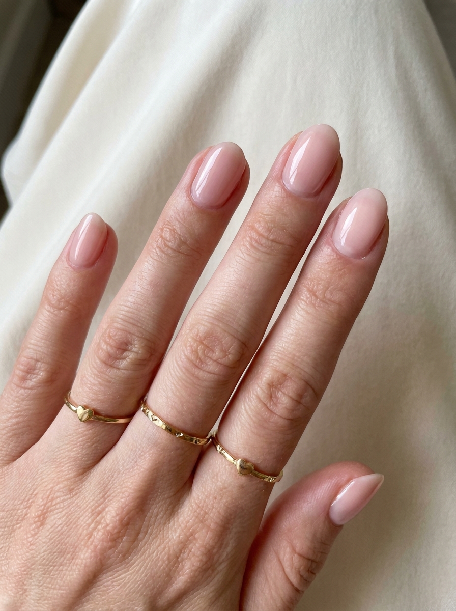 Schlichte Soft Pink Summer Nails mit glänzendem Finish
